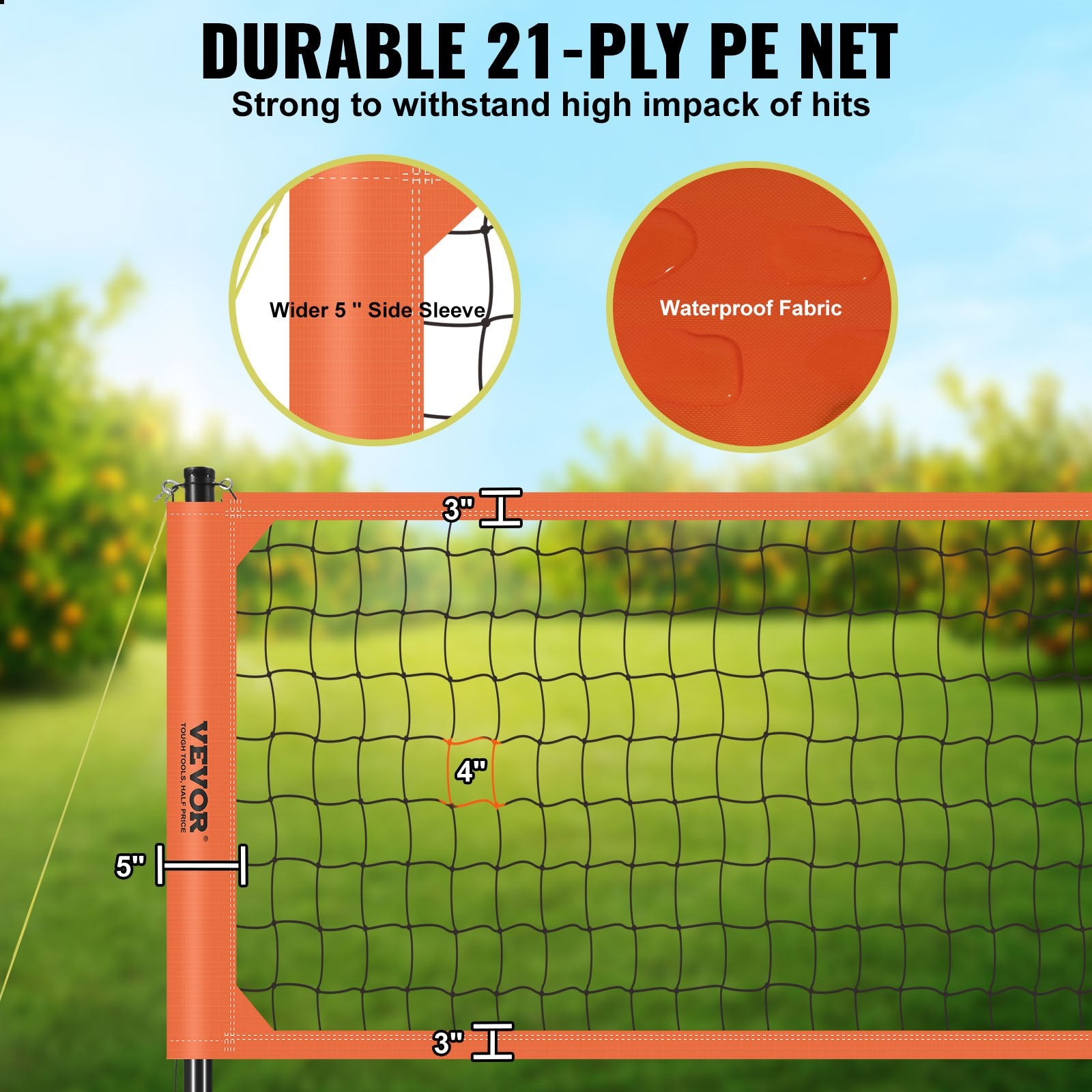 Outdoor Portable Volleyball Net System, Adjustable Height Aluminum Poles, Professional Volleyball Set with V952-PQWTZ323YCLGRY89QV0