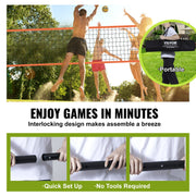 Outdoor Portable Volleyball Net System, Adjustable Height Aluminum Poles, Professional Volleyball Set with V952-PQWTZ323YCLGRY89QV0