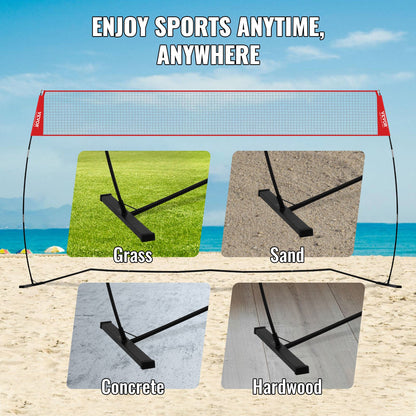 Freestanding Volleyball Training Net for Indoor or Outdoor Use, Adjustable Height Portable Net System with V952-PQXLW14YC00098F67V0