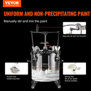 Spray Paint Pressure Pot Tank 20L/5gal with Casters Leak Repair Sealant V952-PQYLGSDXAX20AT509V0