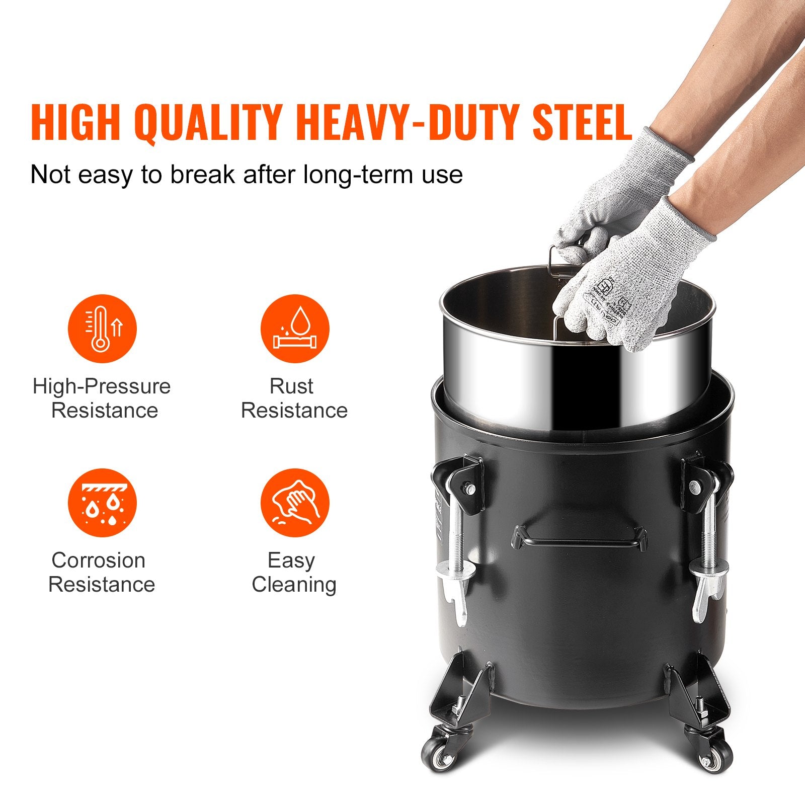 Spray Paint Pressure Pot Tank 20L/5gal with Casters Leak Repair Sealant V952-PQYLGSDXAX20AT509V0