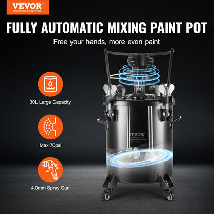 Spray Paint Pressure Pot Tank 30 L/7.5 gal Fully Automatic Stirring 70 psi V952-PQYLGZDXAX307FQN0V0