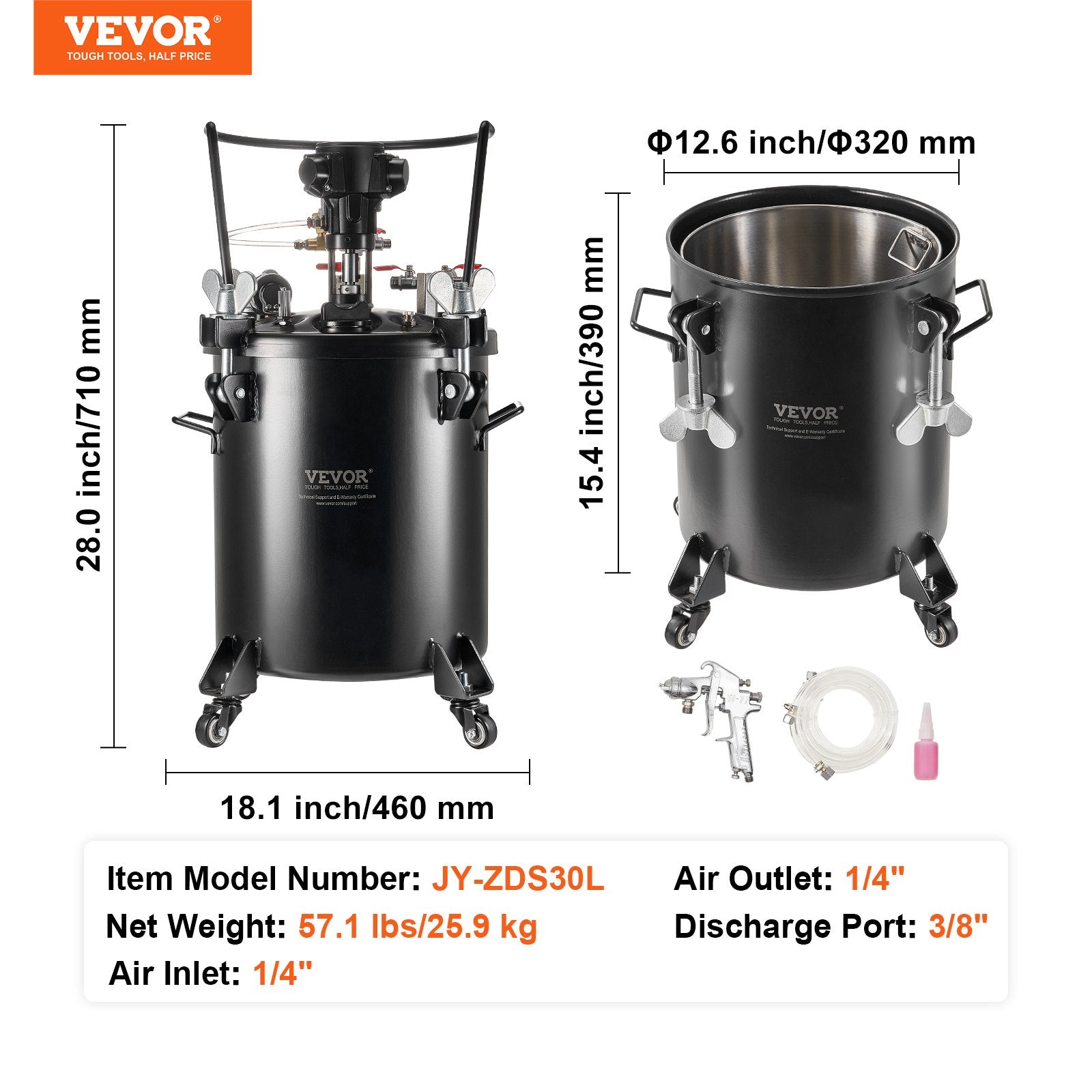 Spray Paint Pressure Pot Tank 30 L/7.5 gal Fully Automatic Stirring 70 psi V952-PQYLGZDXAX307FQN0V0