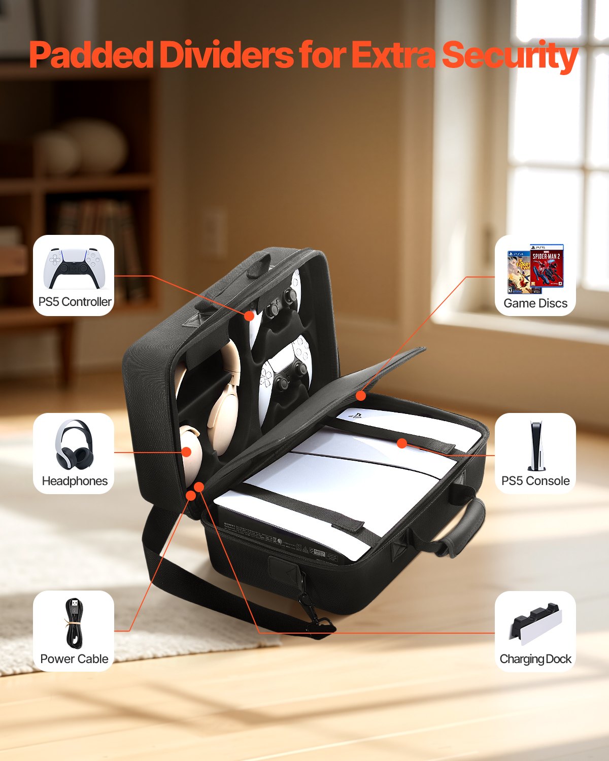 PS5 Carrying Case Travel Bag for Playstation 5 Slim EVA Soft Lining V952-PS5YSBQBYBPS0MVQB001V0