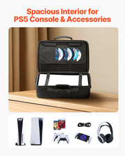 PS5 Carrying Case Travel Bag for Playstation 5 Shockproof EVA Soft Lining V952-PS5YSBQBYBPS3BX24001V0
