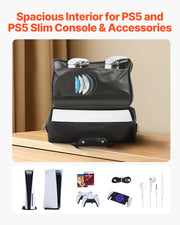PS5 Carrying Case Travel Bag for Playstation 5 PS5 Slim Waterproof Nylon V952-PS5YSBQBYBTY36GTO001V0
