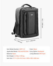 PS5 Backpack Dual Shoulder Travel Bag for Playstation 5 PS5 Slim Nylon V952-PS5YSBQBYBTYH6RTB001V0