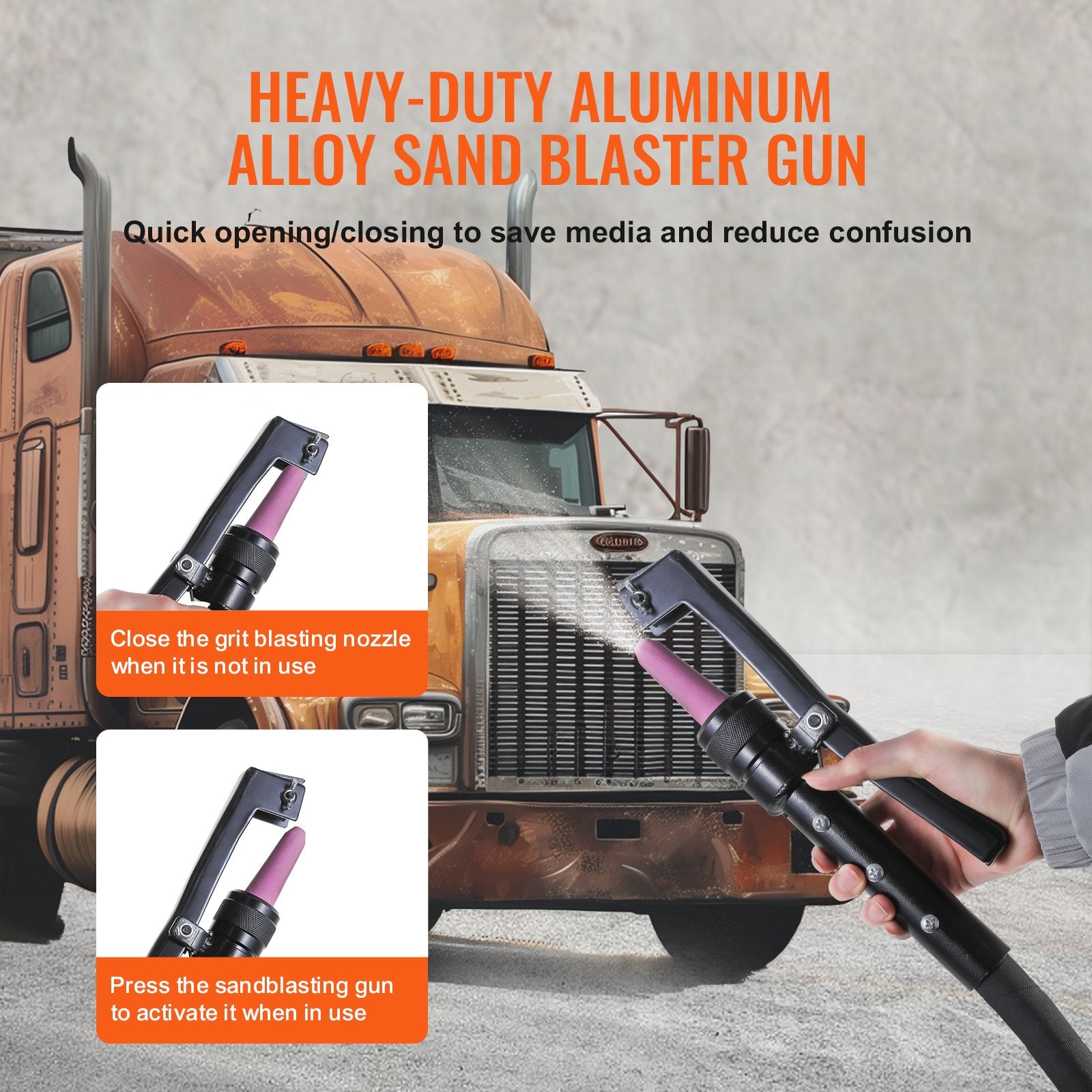 10 Gallon Heavy-Duty Sand Blaster, 60-110 PSI High Pressure Sandblaster, Portable Abrasive Blasting Tank, Air V952-PSG10JL6125PCA4TFV0