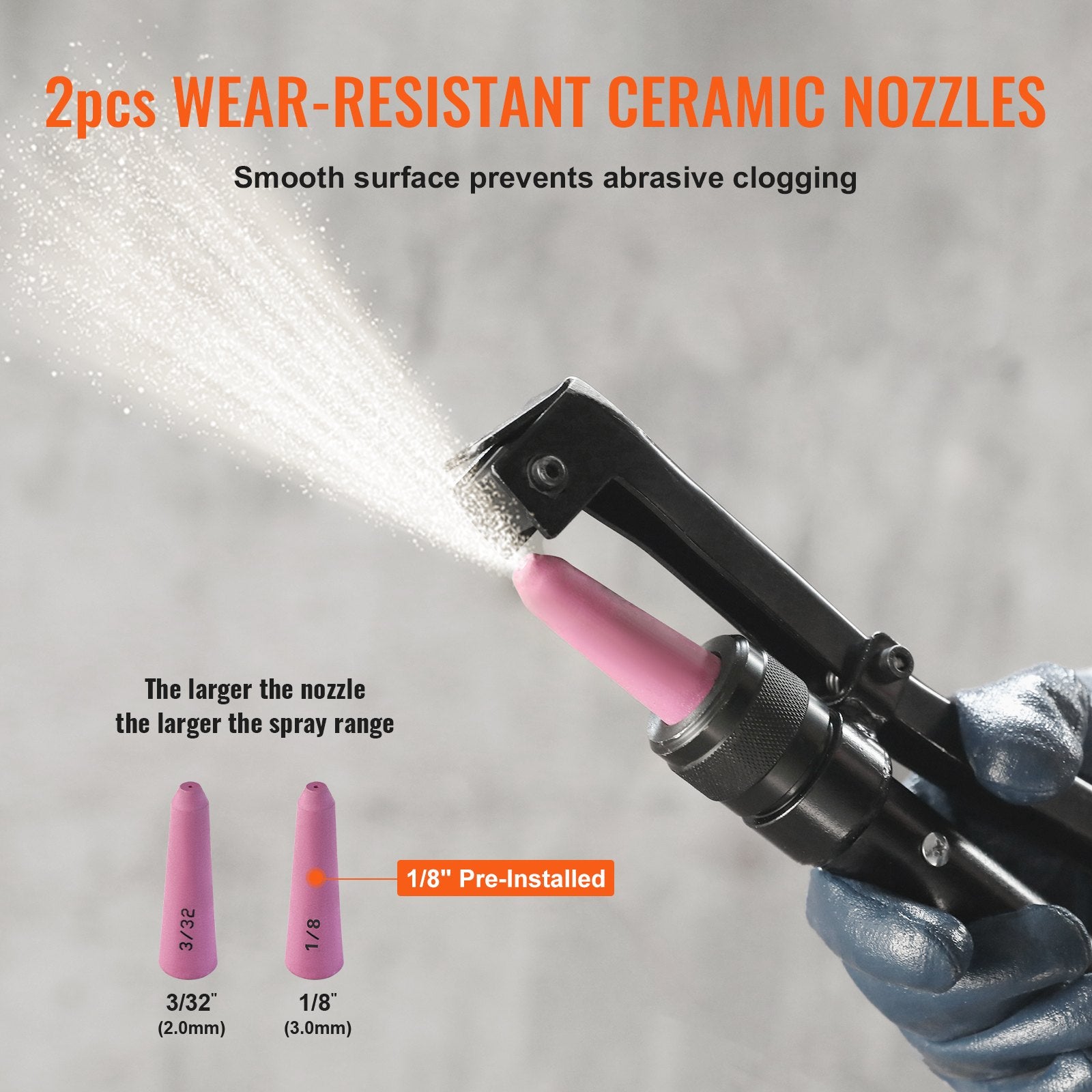 10 Gallon Heavy-Duty Sand Blaster, 60-110 PSI High Pressure Sandblaster, Portable Abrasive Blasting Tank, Air V952-PSG10JL6125PCA4TFV0