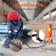10 Gallon Heavy-Duty Sand Blaster, 60-110 PSI High Pressure Sandblaster, Portable Abrasive Blasting Tank, Air V952-PSG10JL6125PCA4TFV0