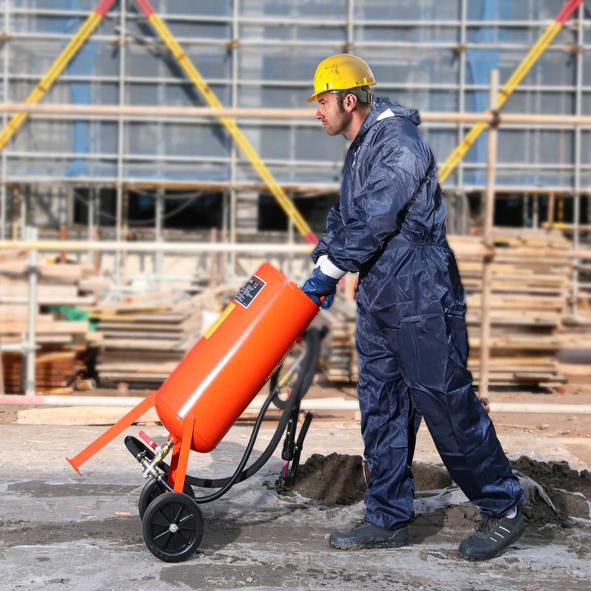 10 Gallon Heavy-Duty Sand Blaster, 60-110 PSI High Pressure Sandblaster, Portable Abrasive Blasting Tank, Air V952-PSG10JL6125PCA4TFV0