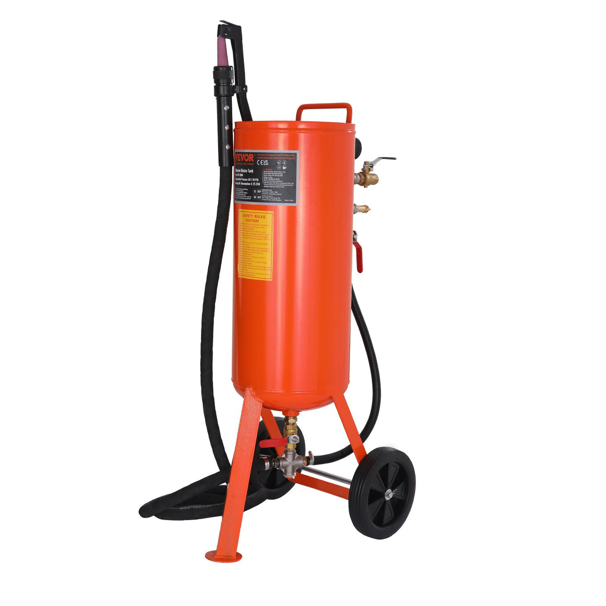10 Gallon Heavy-Duty Sand Blaster, 60-110 PSI High Pressure Sandblaster, Portable Abrasive Blasting Tank, Air V952-PSG10JL6125PCA4TFV0
