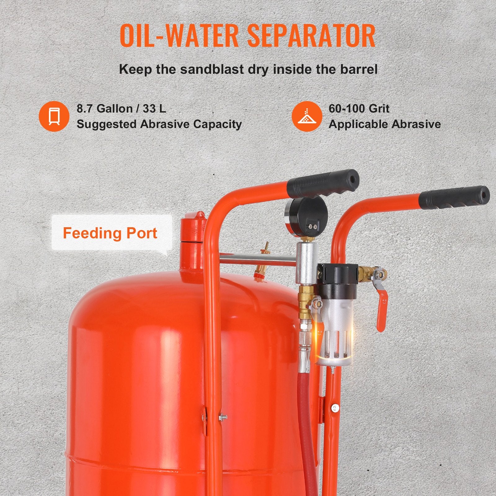 20 Gallon Sand Blaster, 60-110 PSI High Pressure Sandblaster, Portable Abrasive Blasting Tank, Air Sand V952-PSG20JL6125PUWXFKV0