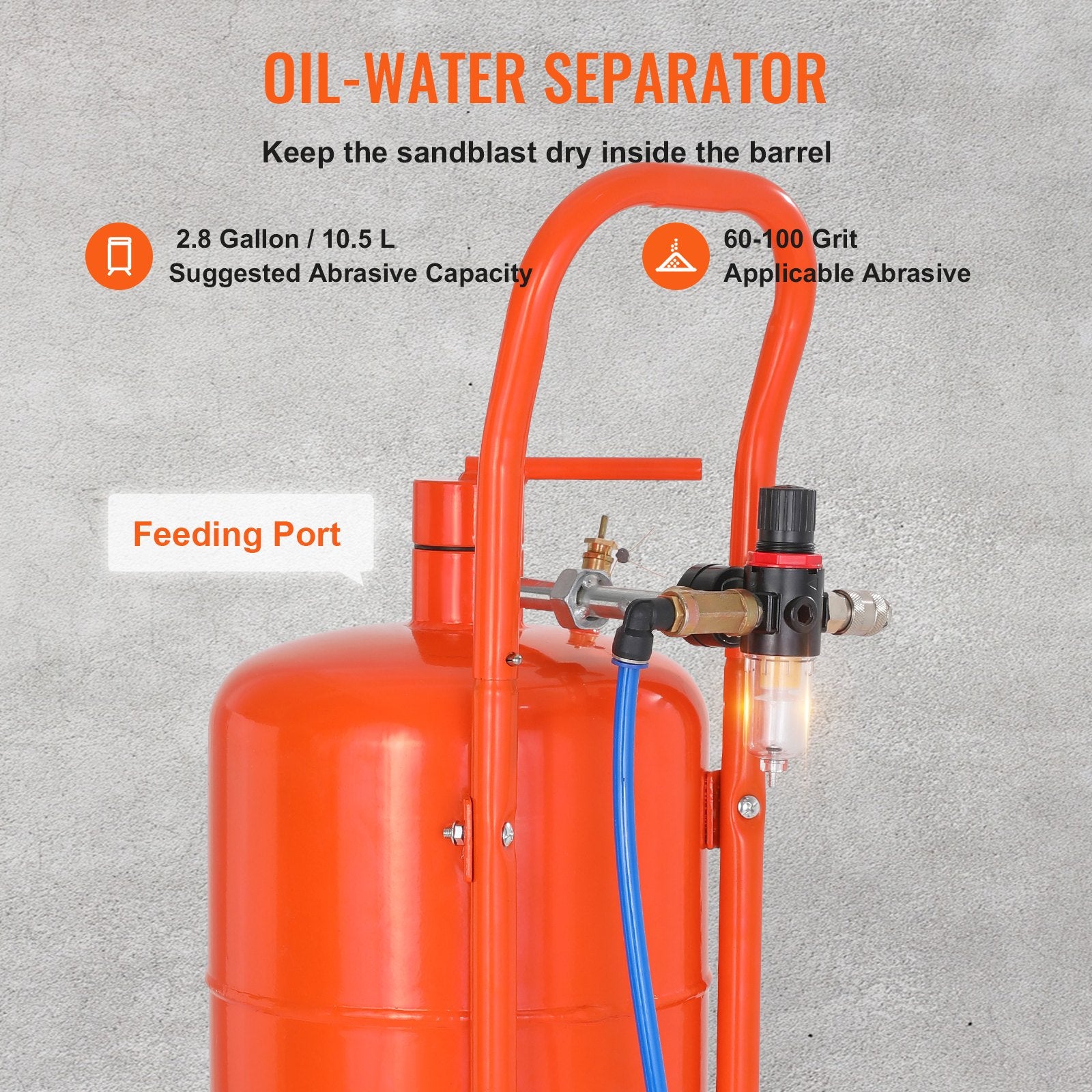 5 Gallon Sand Blaster 60-110 PSI High Pressure Sandblaster with 4 Nozzles V952-PSG5JL6125PS7XJMJV0