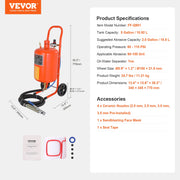 5 Gallon Sand Blaster 60-110 PSI High Pressure Sandblaster with 4 Nozzles V952-PSG5JL6125PS7XJMJV0