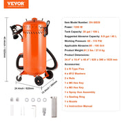 28 Gallon Vacuum Sand Blaster, Dustless Sandblaster with Built-in 1200W Vacuum System for Dust Control and V952-PSGP286125PSIP3JOV3