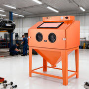 435L Sandblasting Cabinet, Heavy Duty Steel Sand Blaster with Dual Blasting Guns Kit, 117L Media Hopper & V952-PSJ115GALY00XDGO7001V3