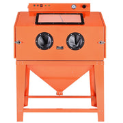 435L Sandblasting Cabinet, Heavy Duty Steel Sand Blaster with Dual Blasting Guns Kit, 117L Media Hopper & V952-PSJ115GALY00XDGO7001V3