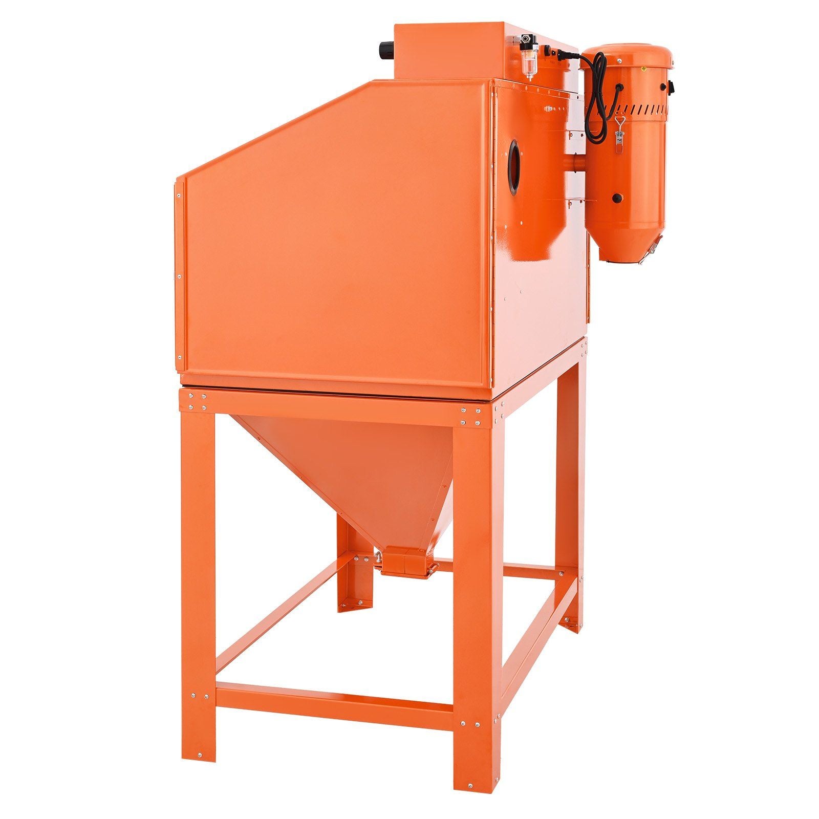 435L Sandblasting Cabinet, Heavy Duty Steel Sand Blaster with Dual Blasting Guns Kit, 117L Media Hopper & V952-PSJ115GALY00XDGO7001V3