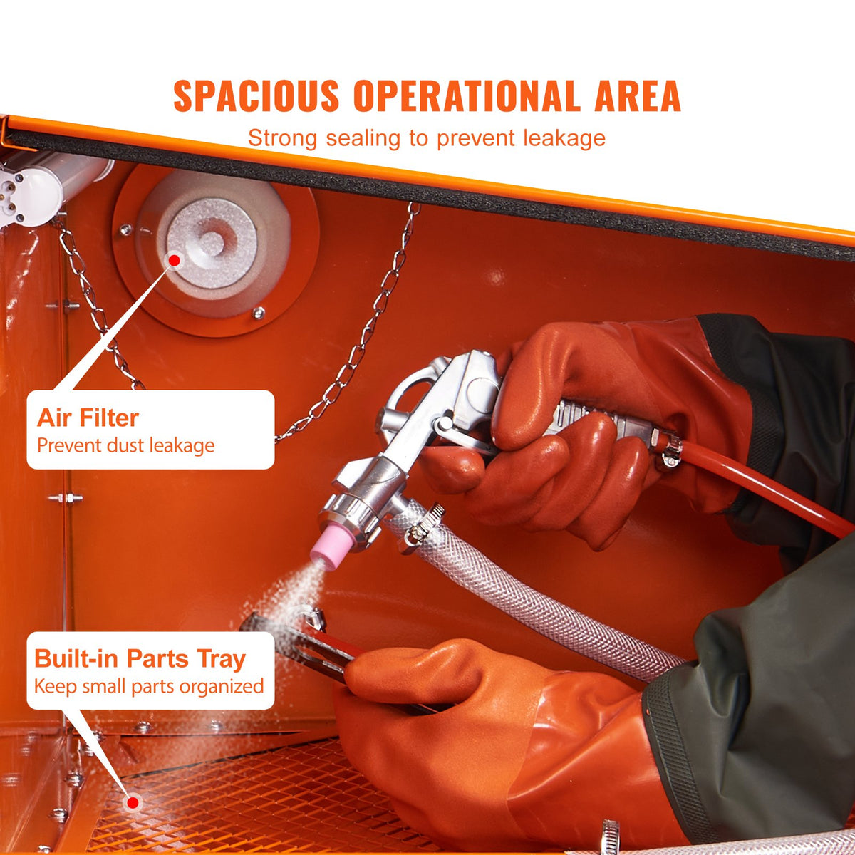 25 Gallon Sandblasting Cabinet, 40-120PSI Portable Benchtop Sand Blasting Cabinet, Heavy Duty Steel Sand V952-PSJ25JLW00002P4MFV3