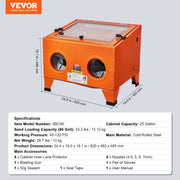 25 Gallon Sandblasting Cabinet, 40-120PSI Portable Benchtop Sand Blasting Cabinet, Heavy Duty Steel Sand V952-PSJ25JLW00002P4MFV3