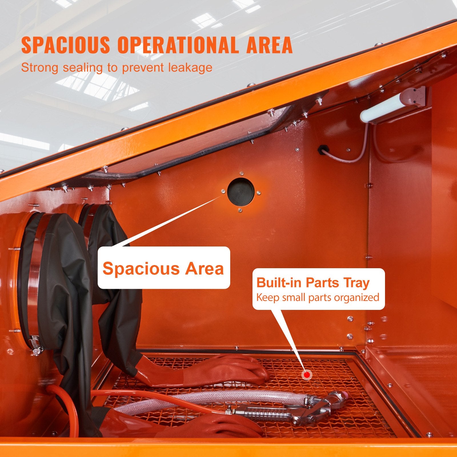 60 Gallon Sand Blasting Cabinet with Stand with Blasting Gun & 4 Nozzles V952-PSJ60JLW0000PHICYV3