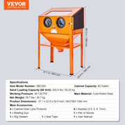 60 Gallon Sand Blasting Cabinet with Stand with Blasting Gun & 4 Nozzles V952-PSJ60JLW0000PHICYV3