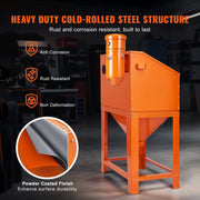 90 Gallon Sandblasting Cabinet with 1.8 Gallon Dust Collection System, 40-120PSI Sand Blasting Cabinet with V952-PSJ90JLY0000LHGAJV3