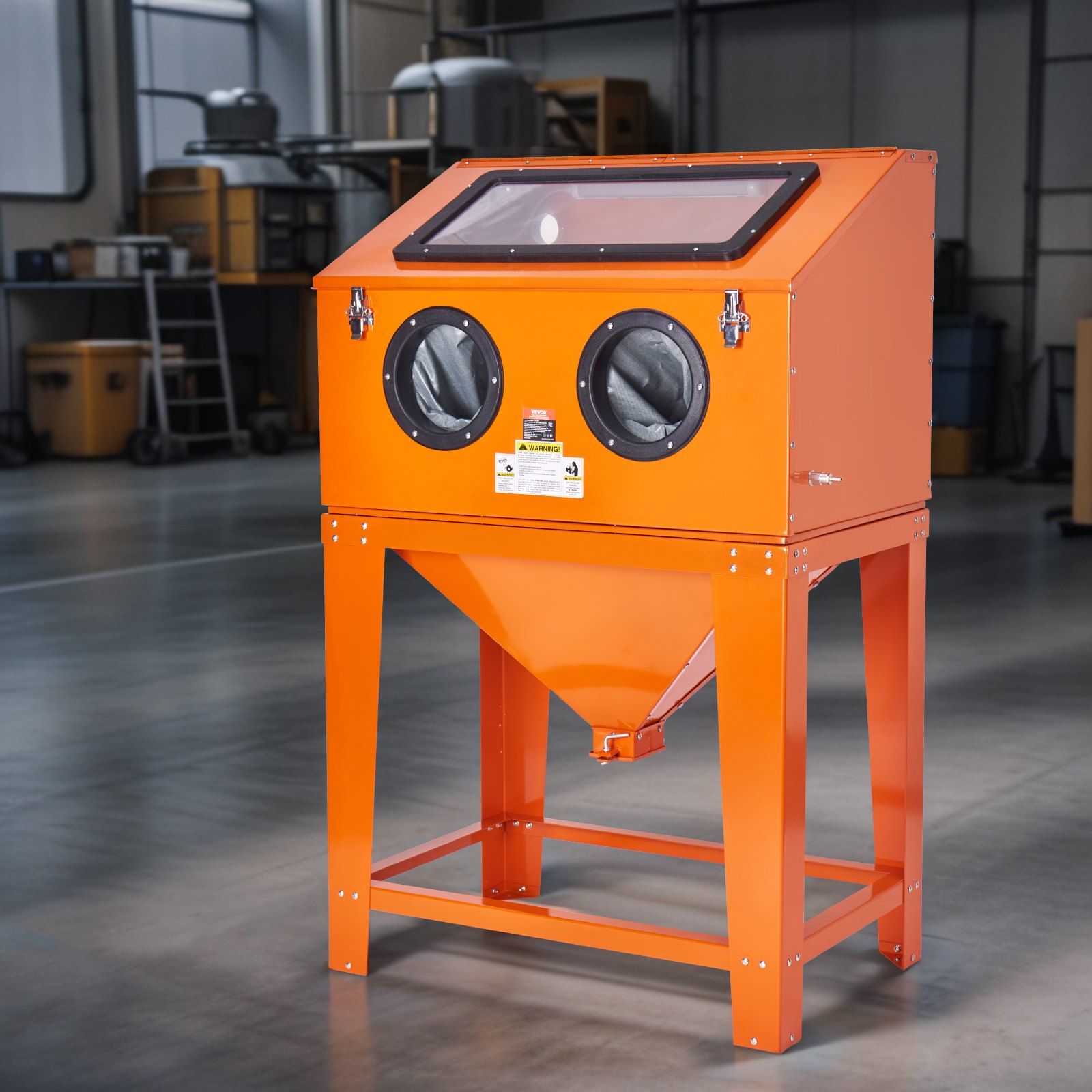 90 Gallon Sandblasting Cabinet with 1.8 Gallon Dust Collection System, 40-120PSI Sand Blasting Cabinet with V952-PSJ90JLY0000LHGAJV3