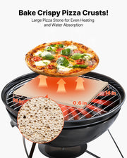 Pizza Stone, 406 x 355 mm Rectangular Cordierite Pizza Stone, Extra Large Baking-Stone with Scraper, 15 mm V952-PSSJQSJX1614V8WHJ001V0