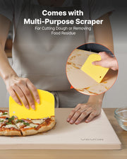 Pizza Stone, 406 x 355 mm Rectangular Cordierite Pizza Stone, Extra Large Baking-Stone with Scraper, 15 mm V952-PSSJQSJX1614V8WHJ001V0