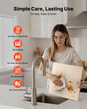 Pizza Stone, 406 x 355 mm Rectangular Cordierite Pizza Stone, Extra Large Baking-Stone with Scraper, 15 mm V952-PSSJQSJX1614V8WHJ001V0