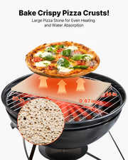 Pizza Stone, 508 x 355 mm Rectangular Cordierite Pizza Stone, Extra Large Baking-Stone with PP Scraper, 17 mm V952-PSSJQSJX2014UO3YE001V0