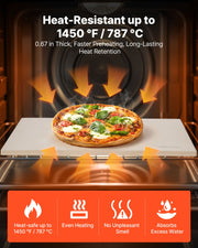 Pizza Stone, 508 x 355 mm Rectangular Cordierite Pizza Stone, Extra Large Baking-Stone with PP Scraper, 17 mm V952-PSSJQSJX2014UO3YE001V0