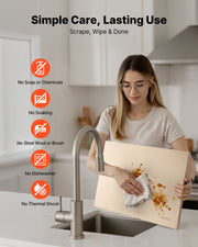 Pizza Stone, 508 x 355 mm Rectangular Cordierite Pizza Stone, Extra Large Baking-Stone with PP Scraper, 17 mm V952-PSSJQSJX2014UO3YE001V0