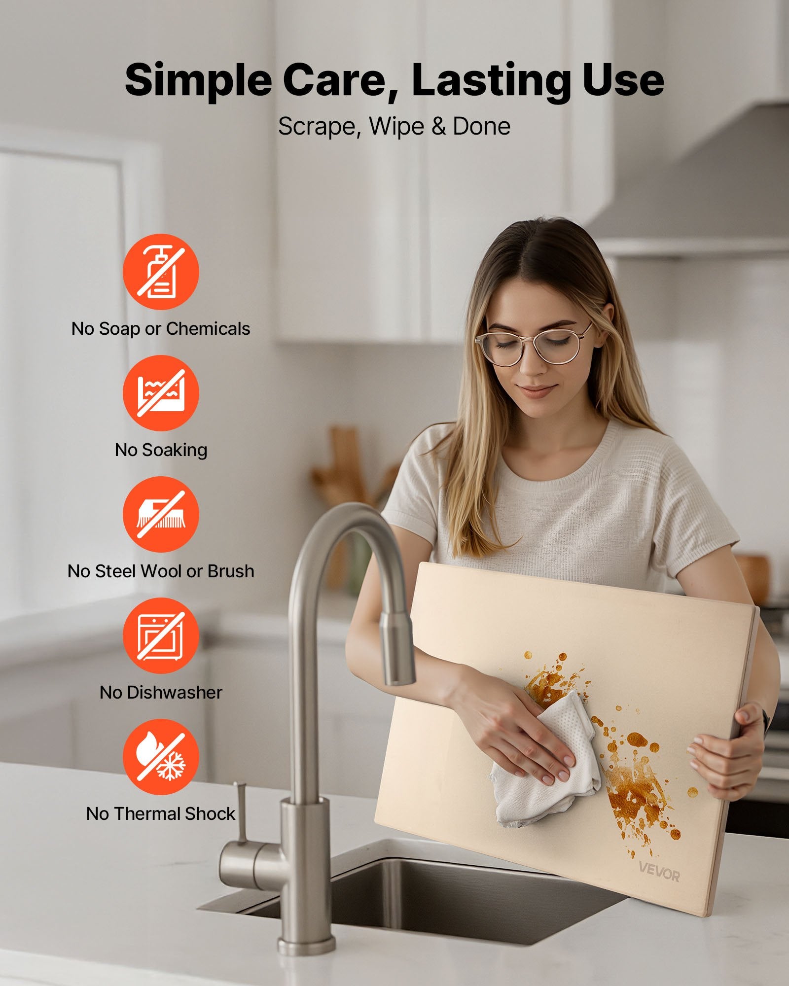 Pizza Stone, 508 x 355 mm Rectangular Cordierite Pizza Stone, Extra Large Baking-Stone with PP Scraper, 17 mm V952-PSSJQSJX2014UO3YE001V0