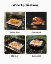 Pizza Stone, 508 x 355 mm Rectangular Cordierite Pizza Stone, Extra Large Baking-Stone with PP Scraper, 17 mm V952-PSSJQSJX2014UO3YE001V0