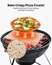 Pizza Stone, 508 x 355 mm Rectangular Cordierite Pizza Stone, Extra Large Baking-Stone with Aluminum Peel, 15 V952-PSSJQSJX22140KPYQ001V0