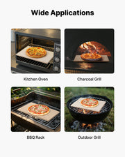 Pizza Stone, 508 x 355 mm Rectangular Cordierite Pizza Stone, Extra Large Baking-Stone with Aluminum Peel, 15 V952-PSSJQSJX22140KPYQ001V0