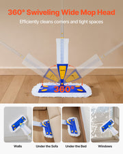 Spray Mop, with 3 Washable Pads for Dry and Wet Floor Cleaning & an 800ml Refillable Water Tank, Microfiber V952-PSTBSDPSZMDM9SKKR001V0