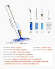 Spray Mop, with 3 Washable Pads for Dry and Wet Floor Cleaning & an 800ml Refillable Water Tank, Microfiber V952-PSTBSDPSZMDM9SKKR001V0