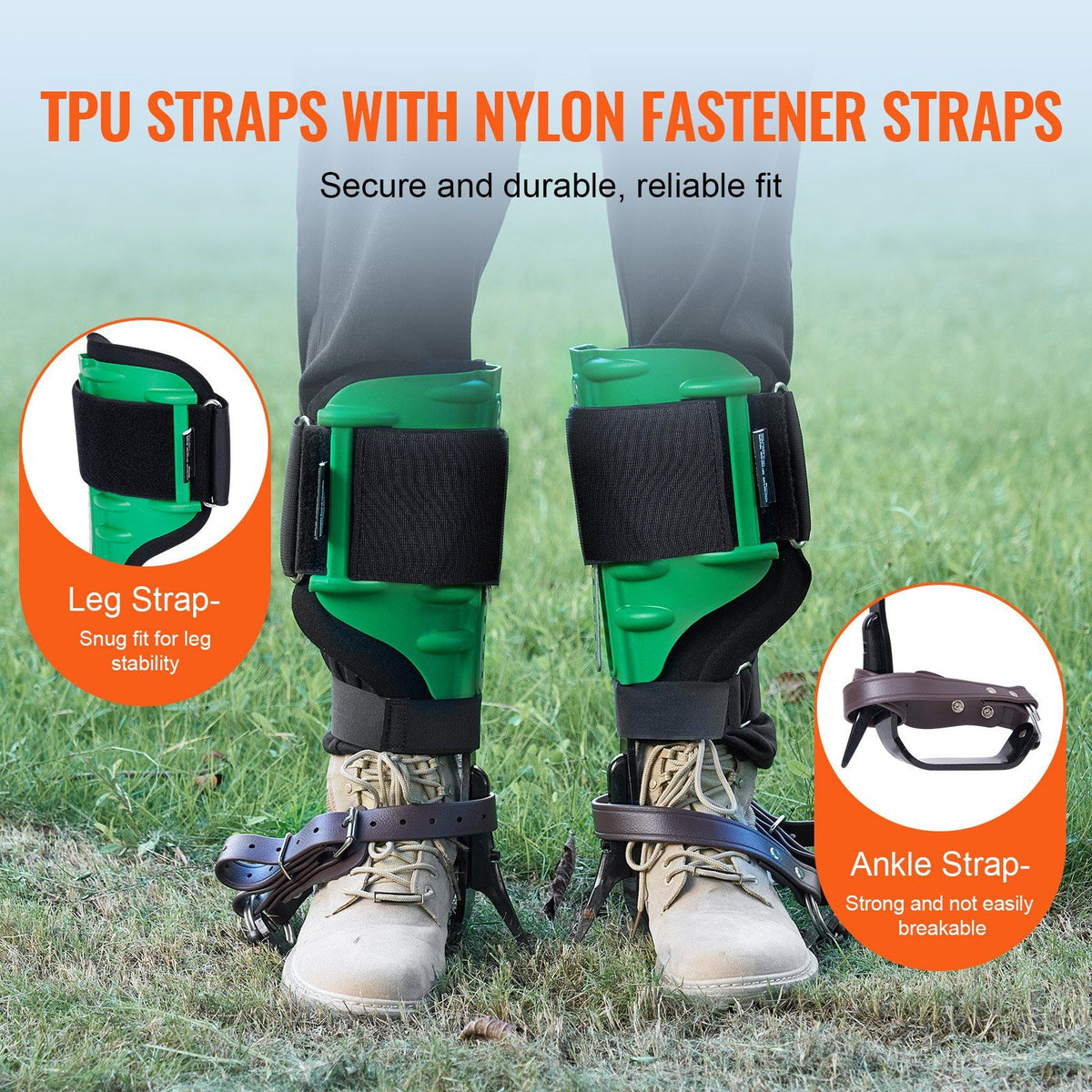 Tree Climbing Spikes, 1 Pair Alloy Steel Climbing Spurs, 350lbs Load Capacity Tree Climbing Gear with Straps V952-PSZZDPKSLEVAFSL9AV0