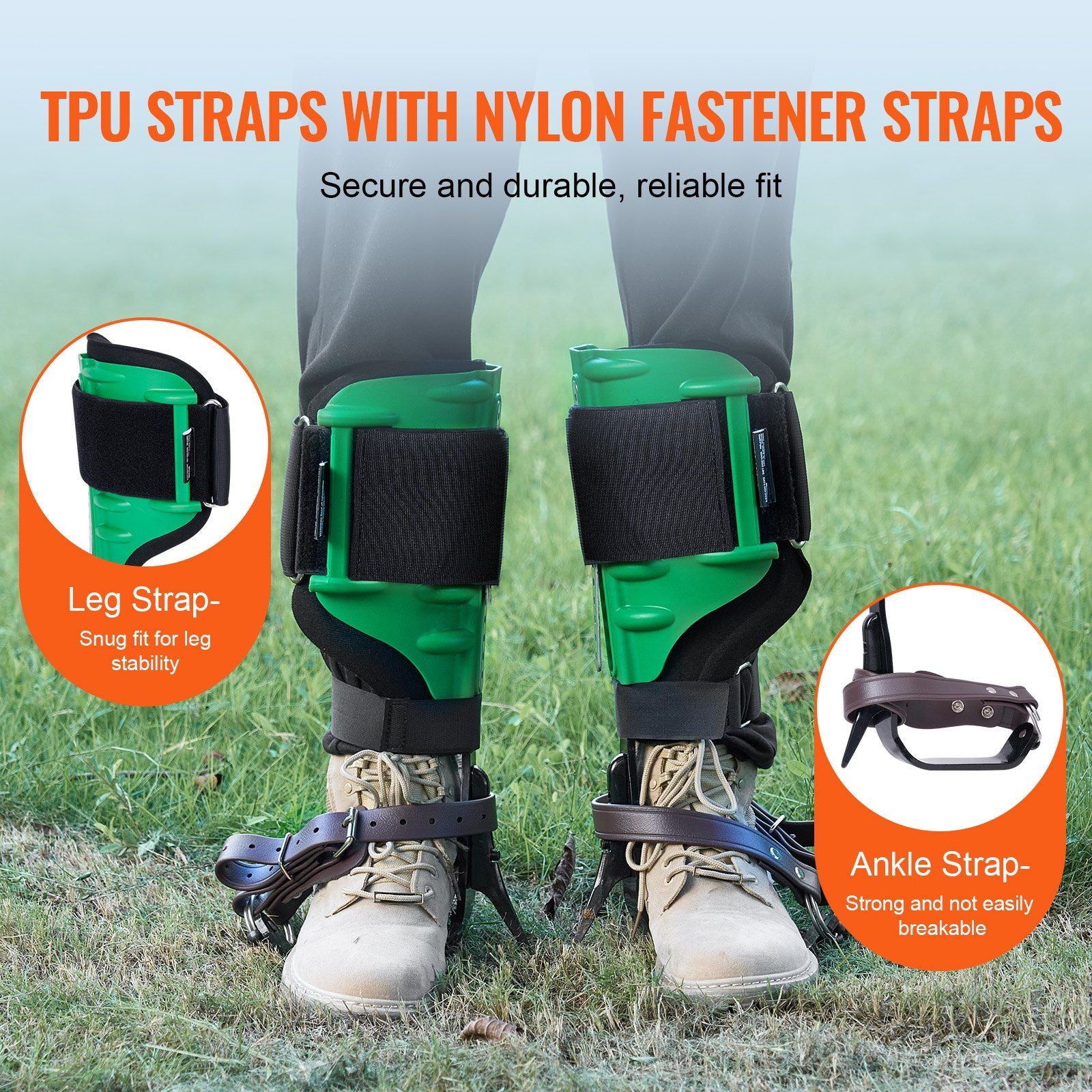 Tree Climbing Spikes, 1 Pair Alloy Steel Climbing Spurs, 350lbs Load Capacity Tree Climbing Gear with Straps V952-PSZZDPKSLEVAFSL9AV0
