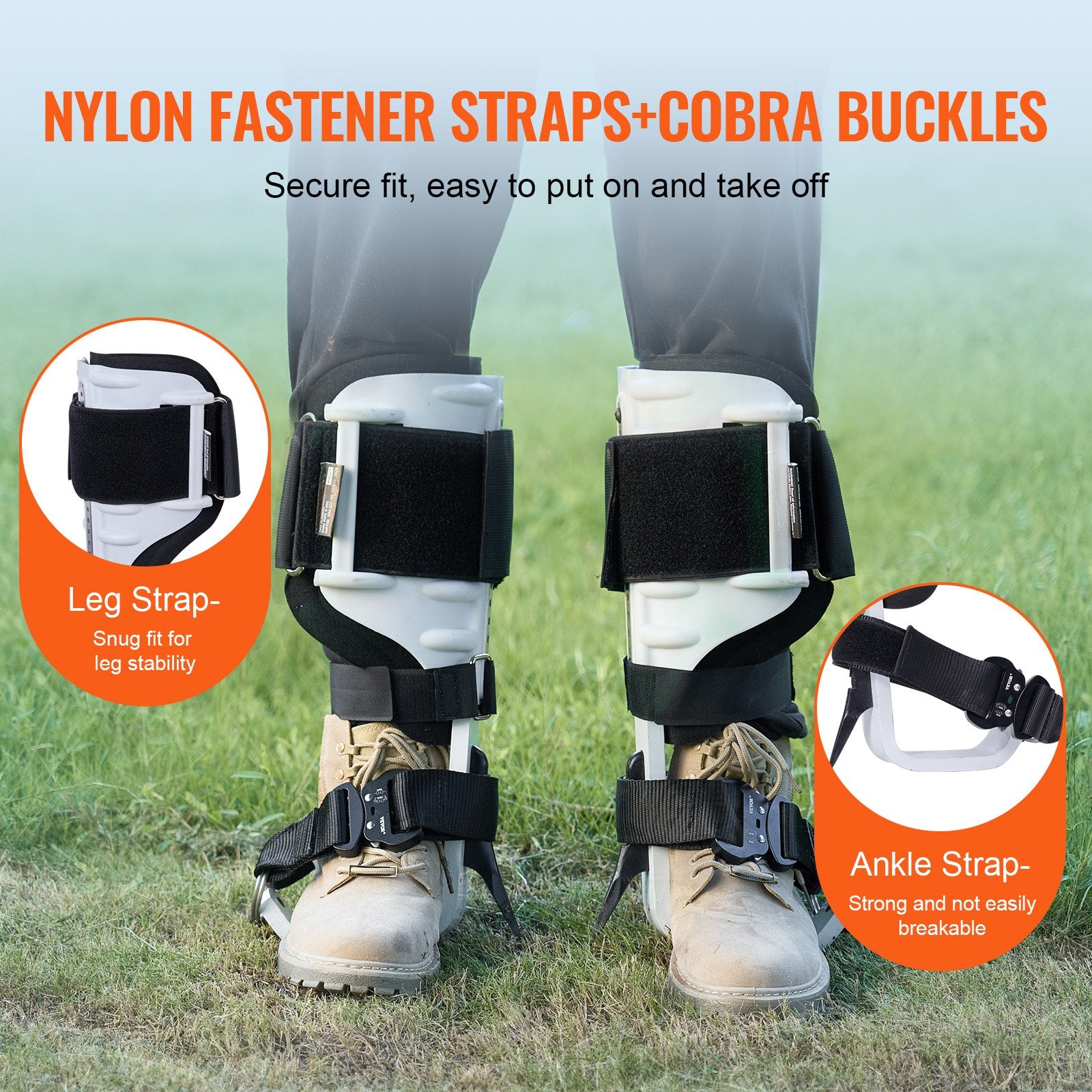 Tree Climbing Spikes, 1 Pair Aluminum Climbing Spurs, 350lbs Load Capacity Tree Climbing Gear with Straps and V952-PSZZYSDPKBLX0E055V0