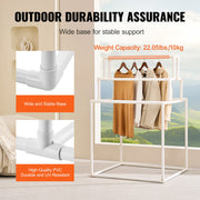 Towel Rack 8-Bar Outdoor PVC Towel Holder for Poolside Spa Bathroom White V952-PTMJJJXBS8GCN52QDV0