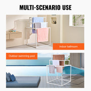 Towel Rack 8-Bar Outdoor PVC Towel Holder for Poolside Spa Bathroom White V952-PTMJJJXBS8GCN52QDV0