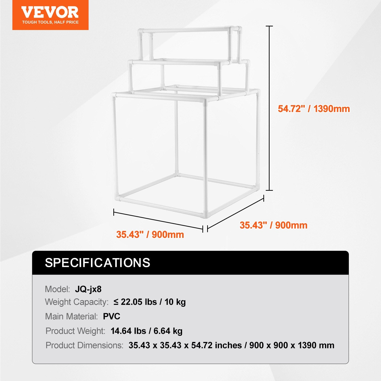 Towel Rack 8-Bar Outdoor PVC Towel Holder for Poolside Spa Bathroom White V952-PTMJJJXBS8GCN52QDV0