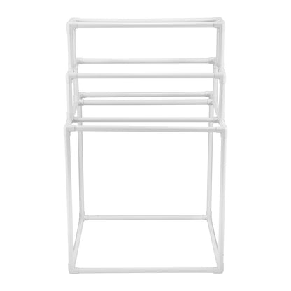 Towel Rack 8-Bar Outdoor PVC Towel Holder for Poolside Spa Bathroom White V952-PTMJJJXBS8GCN52QDV0