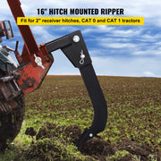 Hitch Mounted Ripper, 40.6cm Shank Length Box Scraper Shank, 4 Hole Site Box Blade for Tractor, 2 Locating V952-PTQLTYCHSBD1609FFV0