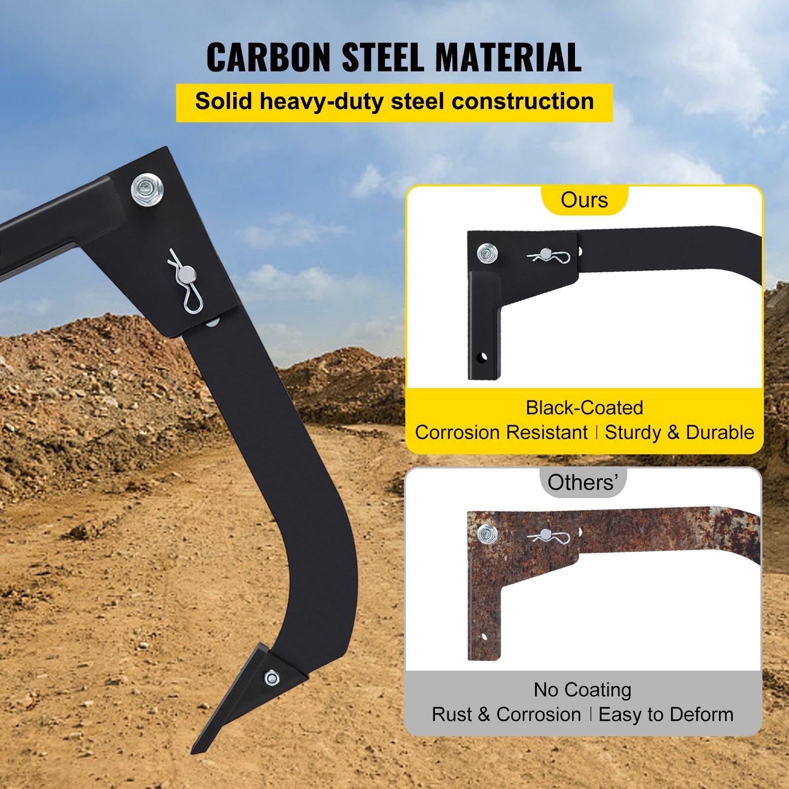 Hitch Mounted Ripper, 40.6cm Shank Length Box Scraper Shank, 4 Hole Site Box Blade for Tractor, 2 Locating V952-PTQLTYCHSBD1609FFV0
